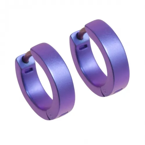 Flat Cuff Full Purple Hoop Earrings